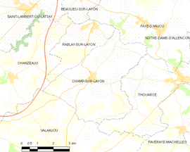 Mapa obce Champ-sur-Layon