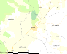 Mapa obce Asnan