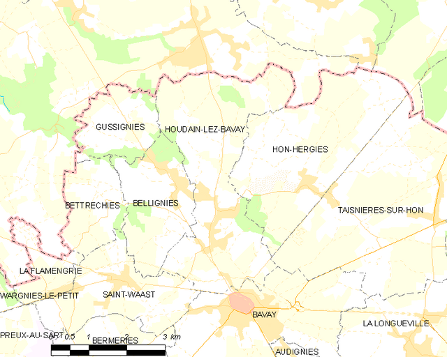 Poziția localității Houdain-lez-Bavay