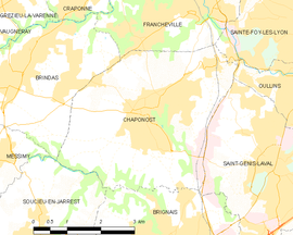 Mapa obce Chaponost