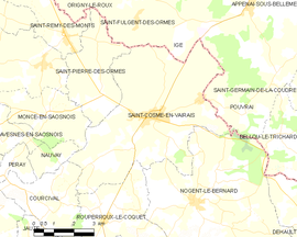 Mapa obce Saint-Cosme-en-Vairais