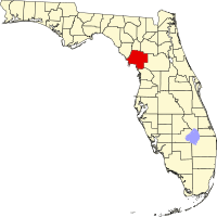 Locatie van Levy County in Florida