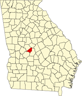 Locatie van Peach County