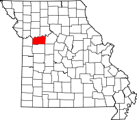 Map of Misuri highlighting Lafayette County
