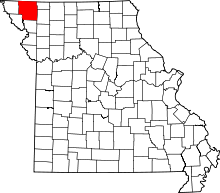 Map of Missouri highlighting Nodaway County.svg