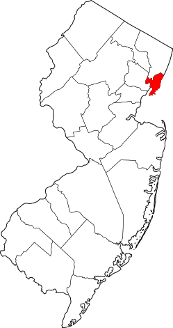 Hudson Countys beliggenhed i New Jersey