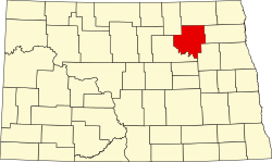 map of North Dakota highlighting Ramsey County