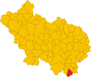Map of comune of Coreno Ausonio (province of Frosinone, region Lazio, Italy).svg