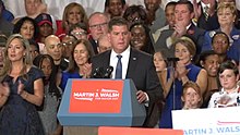 Walsh delivering a victory speech after his 2017 reelection Marty Walsh 2017 victory speech (2).jpg