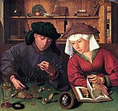 The Money Changer and His Wife; by Quentin Massys; 1514; oil on panel; 70.5 × 67 cm