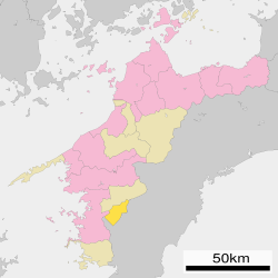 Localização de Matsuno na Prefeitura de Ehime