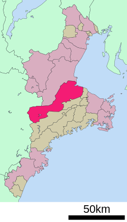 松阪市在三重縣的位置
