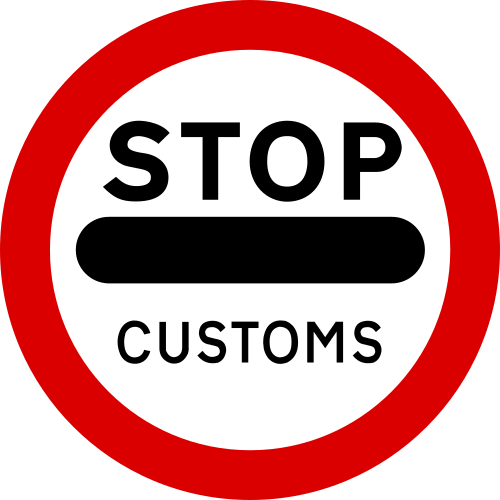 File:Mauritius Road Signs - Prohibitory Sign - Prohibition of passing without stopping (Customs).svg
