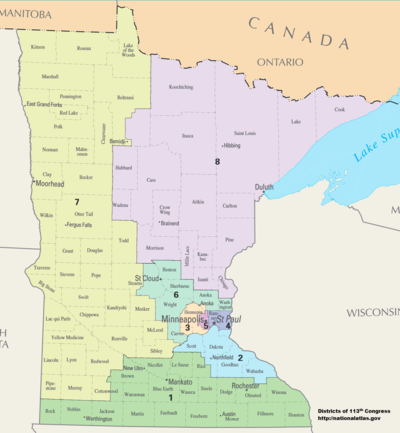 minnesota legislative district map United States Congressional Delegations From Minnesota Wikipedia minnesota legislative district map