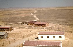 Zástavba v kibucu Mišmar ha-Negev v roce 1950