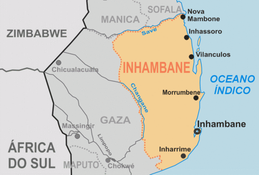 Kaart van Inhambane