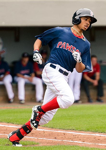 Betts playing for the Pawtucket Red Sox in 2014