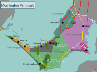 Map of Mornington Peninsula