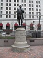 Gen. Moses Cleaveland statue sculpted by James G. C. Hamilton located on Public Square in downtown Cleveland.