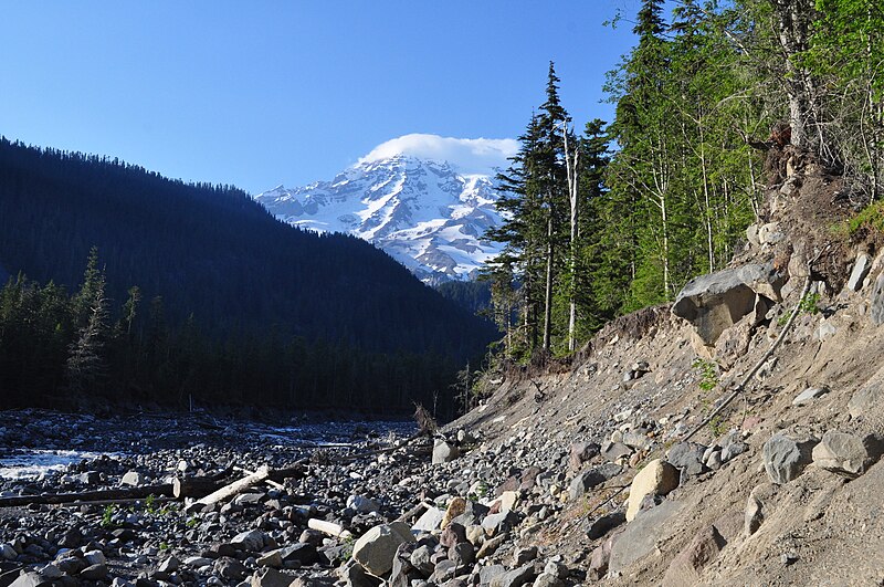 File:Mount Rainier from Nisqually River near Cougar Rock campground 02.jpg