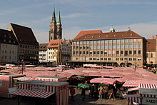 Marktstände auf dem Nürnberger Hauptmarkt