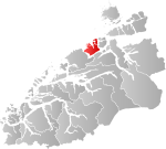 Mapa do condado de Møre og Romsdal com Averøy em destaque.