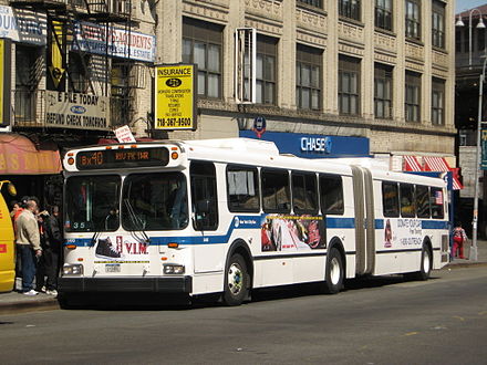 NYC Transit bus operating on the Bx40 route in University Heights