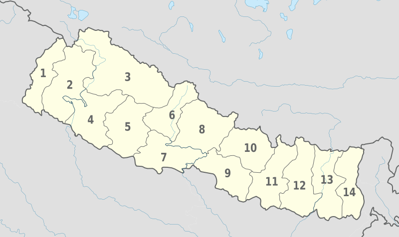 File:Nepal, administrative divisions - Nmbrs - monochrome.svg