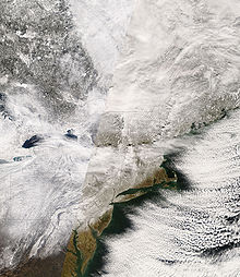 A NASA satellite image of the New England region coated in snow after the storm New England states after winter storm.jpg