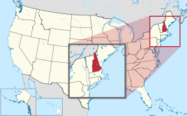 USA, New Hampshire térkép kiemelve