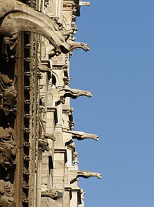 Gargoyles on the facade of Notre Dame de Paris