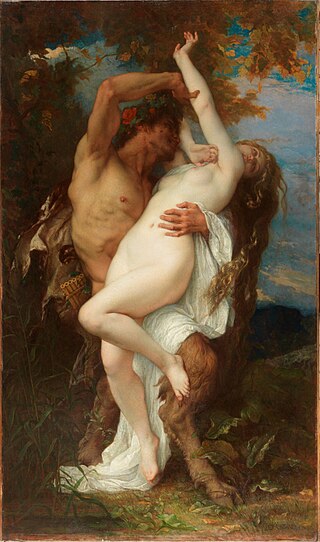 <i>Nymph and Satyr</i> (Cabanel) Painting by Alexandre Cabanel