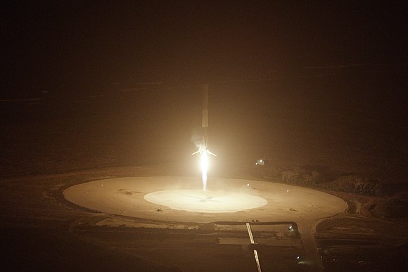 Falcon 9 Flight 20 historic first-stage landing at CCSFS Landing Zone 1, 22 December 2015
