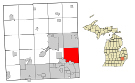 Oakland County Michigan Incorporated and Unincorporated areas Troy highlighted.svg