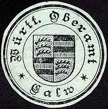 Briefsiegel des württembergischen Oberamts Calw