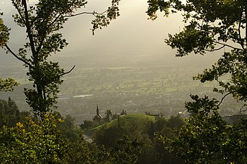 Blick vom Oberfallenberg auf die Stadt Dornbirn