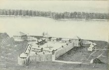 Fort Madison, built in 1808 (1903 artist's interpretation) Old Fort Madison, built in 1808 - History of Iowa.jpg