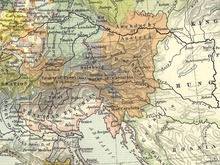 The Habsburg hereditary lands in 1477, shown in orange