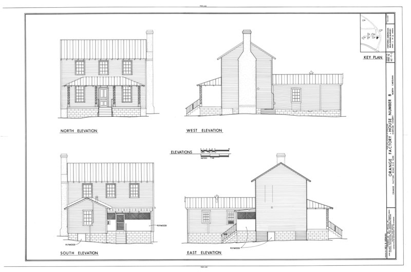 File:Orange Factory Village, House No. 8, Old Orange Factory Road (State Route 1628), Durham, Durham County, NC HABS NC,32-ORFA,4- (sheet 1 of 2).tif