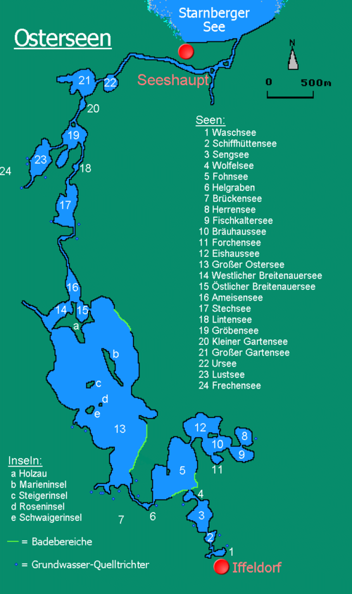 Karte der Osterseen