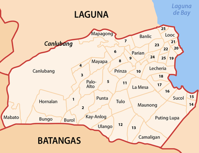 Calamba Şehrinden Barangay'lar