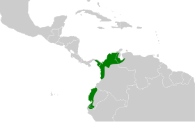 Distribución geográfica del anambé unicolor.