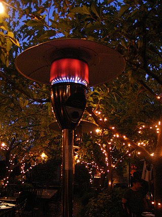 <span class="mw-page-title-main">Patio heater</span> Appliance providing heat for an outdoor space