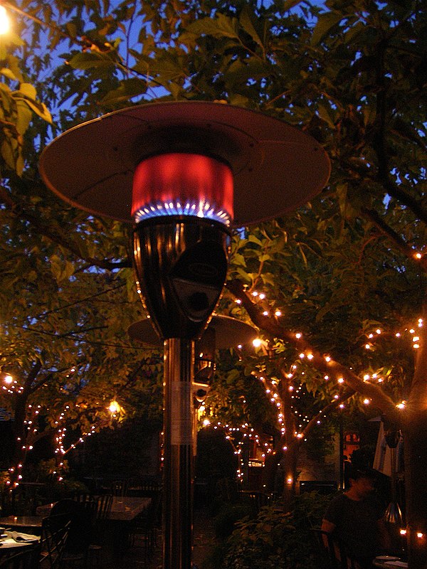 Gas burning patio heater