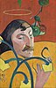 Self-Portrait of Paul Gauguin painted on wood