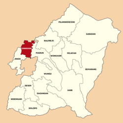 Peta lokasi Kecamatan Sawahan