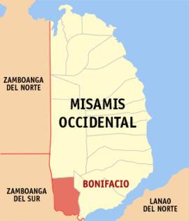 Bonifacio na Misamis Ocidental Coordenadas : 8°3'9.71"N, 123°36'48.94"E