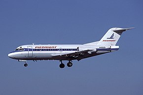 マイアミ国際空港へ着陸するピードモント航空のF28-1000