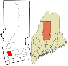 Piscataquis County Maine áreas incorporadas e não incorporadas Monson realçado.