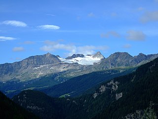 Piz Cancian mountain shared by Switzerland and Italy